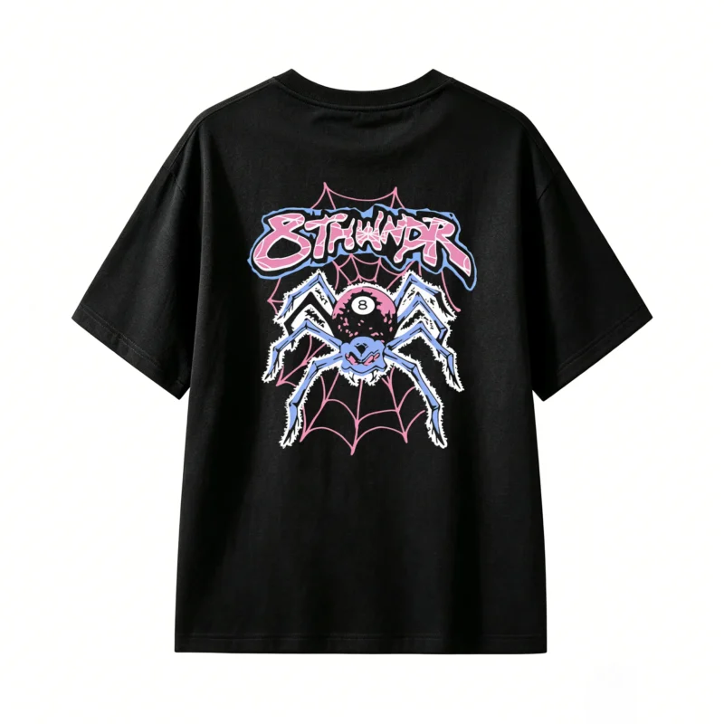 黑t Funny Back Print T-Shirt