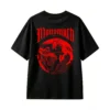 黑t Monomyth Coffee Knight vs Dragon Gothic Red Black Graphic T-Shirt