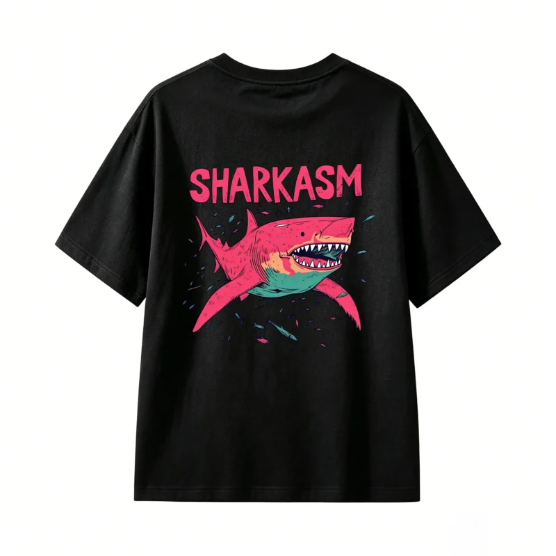 黑t SHARKASM Shark Graphic Tee
