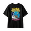 黑t Fishing Holidays Blue Marlin Retro Comic Book Style Graphic Tee