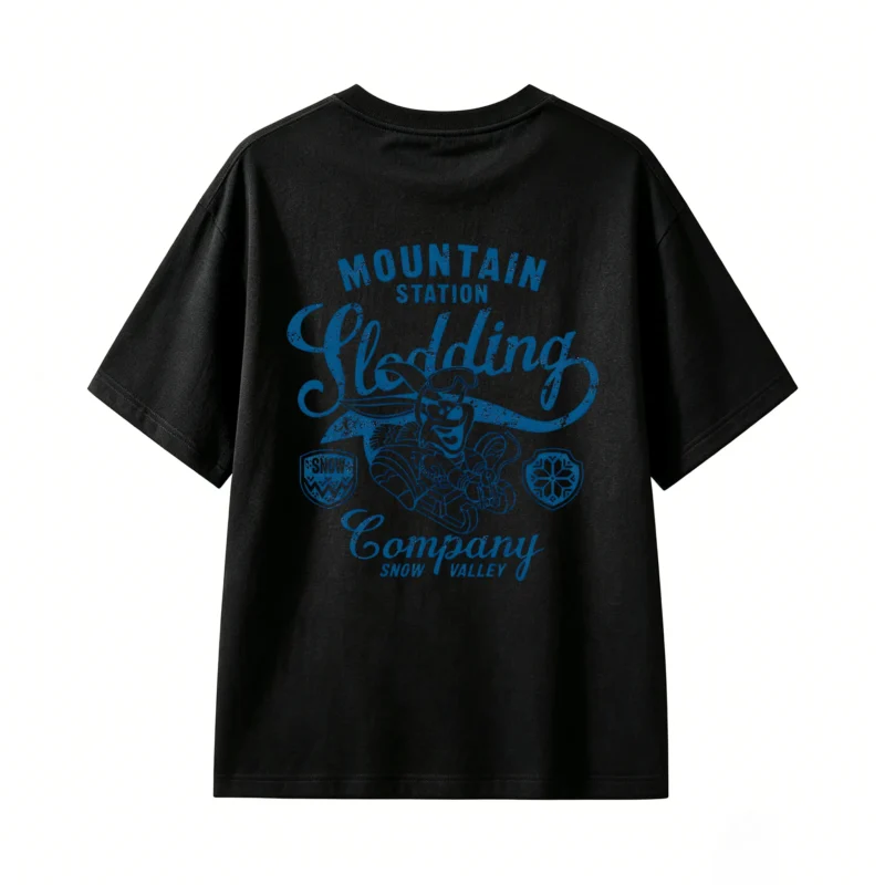 黑t Funny Back Print T-Shirt