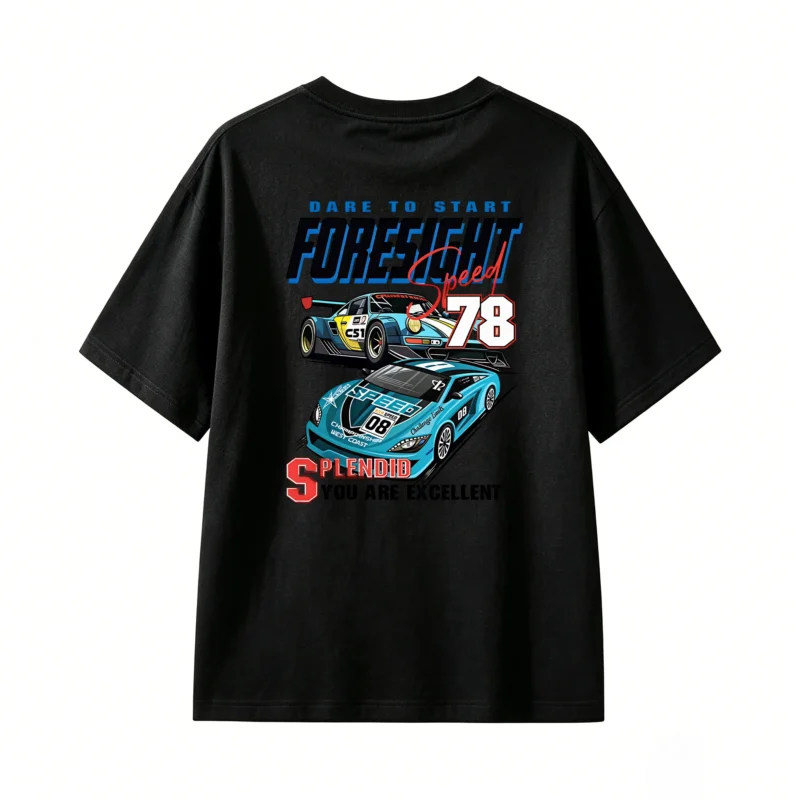 Retro Futuristic Racing Cars Graphic T-Shirt
