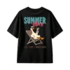 黑t Summer Vibes Flip Flaps & Beach Naps T-Shirt