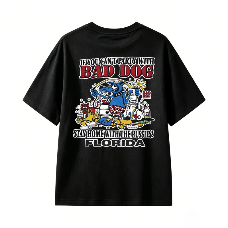 黑t Funny Back Print T-Shirt