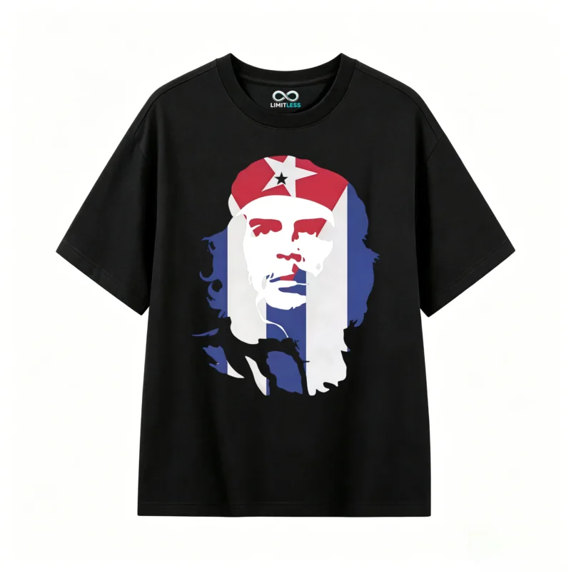 黑t Tees with prints of Argentine national heroes