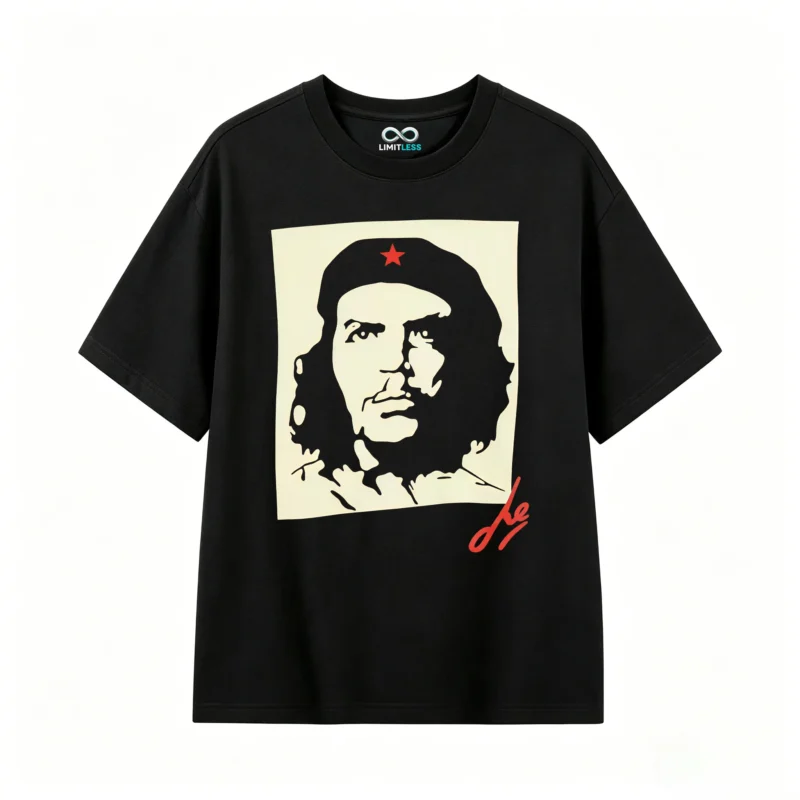 黑t Tees with prints of Argentine national heroes