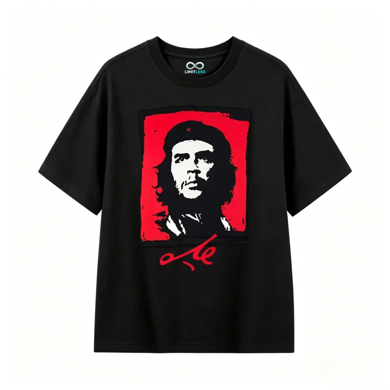 黑t Tees with prints of Argentine national heroes