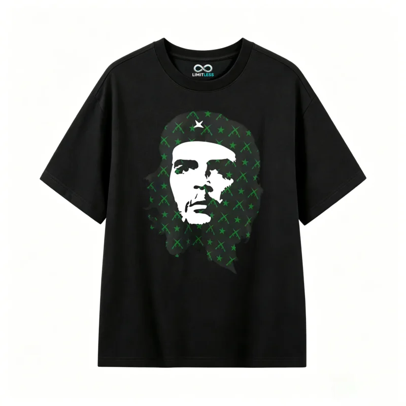 黑t Tees with prints of Argentine national heroes