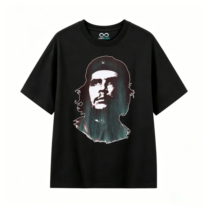 黑t Tees with prints of Argentine national heroes