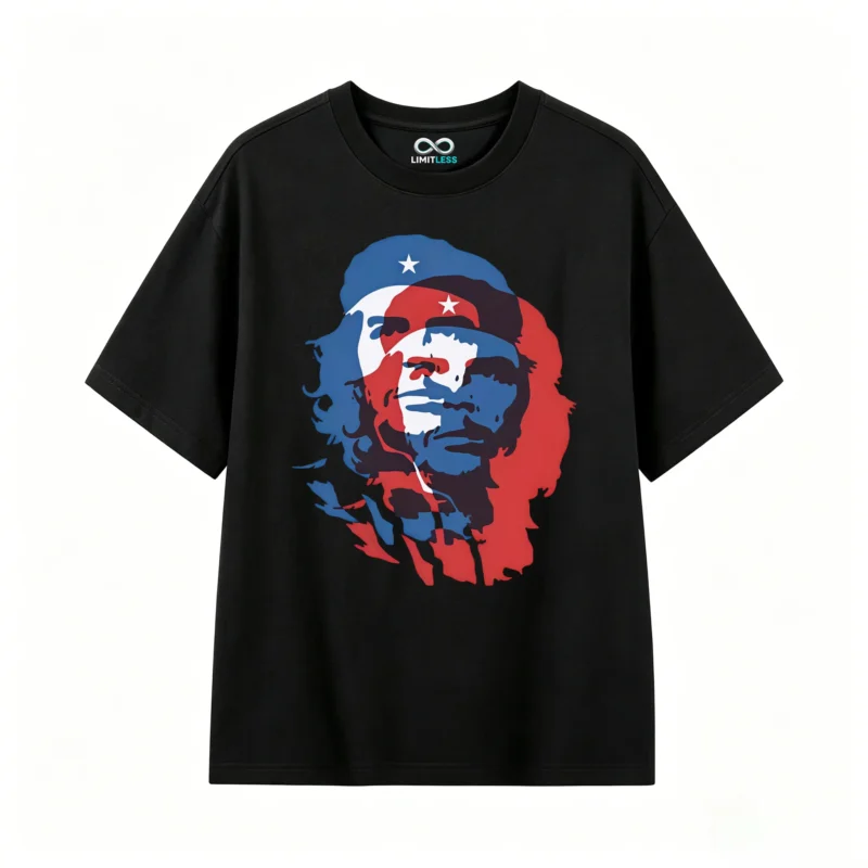 黑t Tees with prints of Argentine national heroes