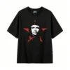 黑t Tees with prints of Argentine national heroes