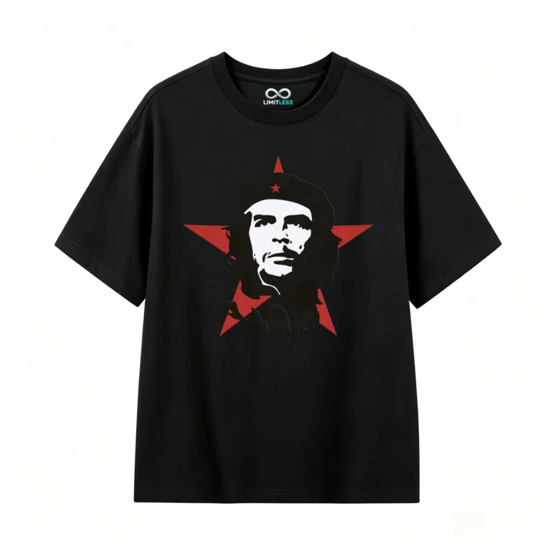 黑t Tees with prints of Argentine national heroes