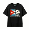 黑t Tees with prints of Argentine national heroes