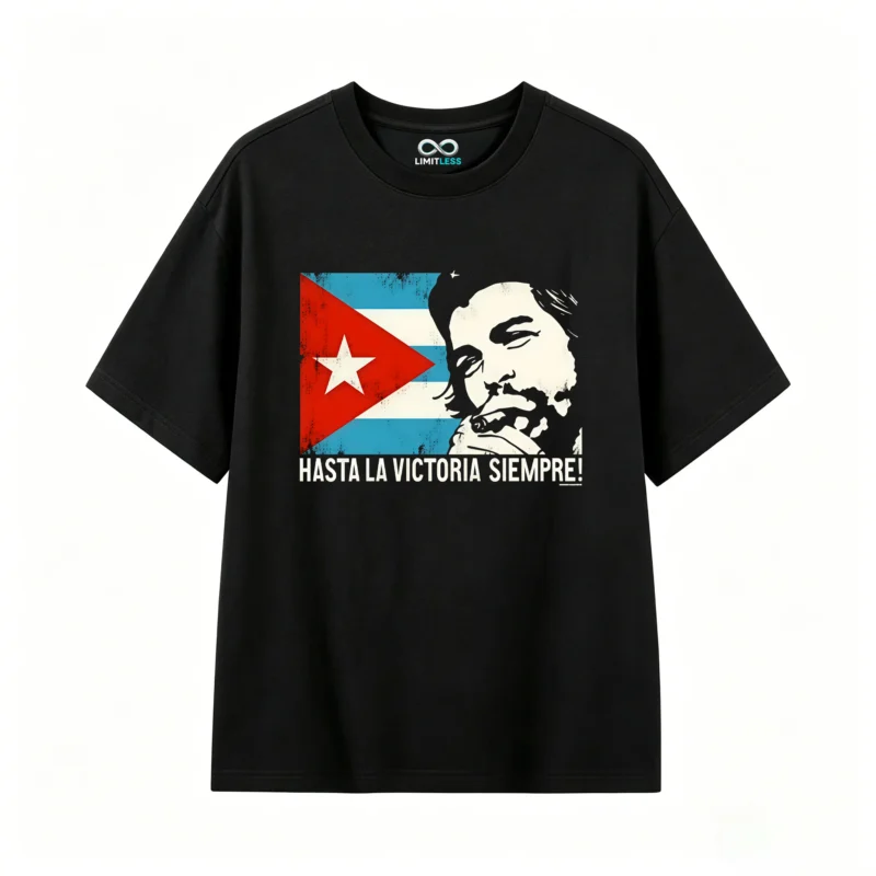 黑t Tees with prints of Argentine national heroes
