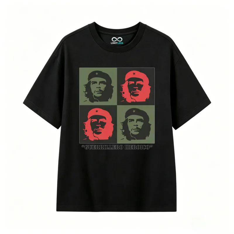 黑t Tees with prints of Argentine national heroes