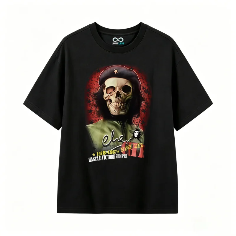 黑t Tees with prints of Argentine national heroes