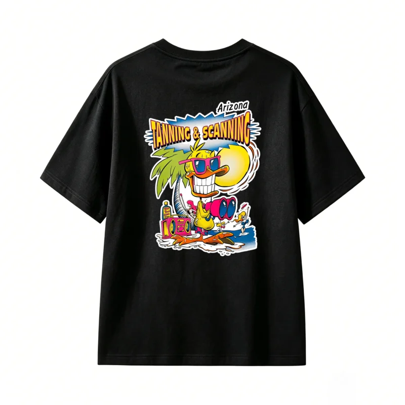 VINTAGE AMERICAN BEACH VACATION DUCK WITH SUNGLASSES PRINT TEE