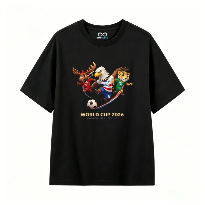 黑t正 FIFA World Cup 2026 Official Mascot T-Shirt