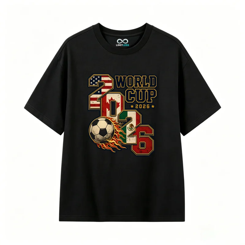 2026 FIFA World Cup USA Canada Mexico Tri-Nation Flag Graphic T-Shirt