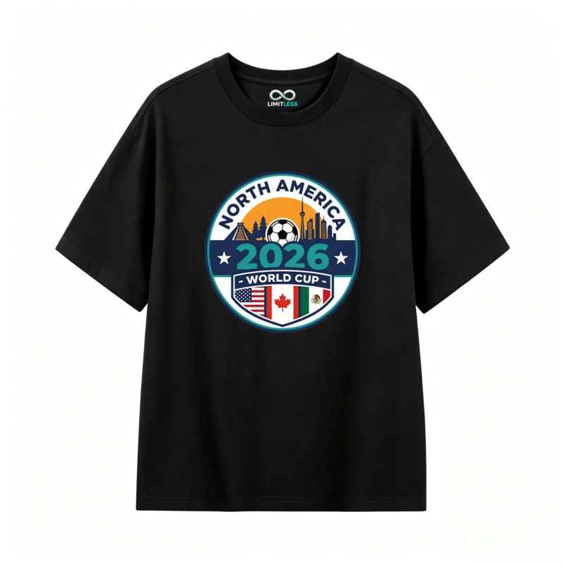 黑t正 2026 North America World Cup Official Logo T-Shirt