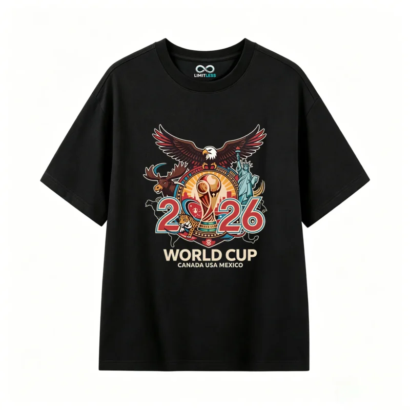 黑t正 2026 FIFA World Cup Canada USA Mexico T-Shirt
