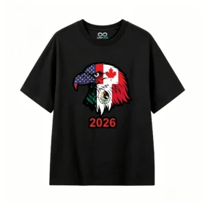 黑t正 2026 Eagle North America Flag T-Shirt