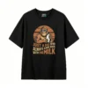 Just A Dad Who Always Came Back With The Milk - Funny Bigfoot Yeti Graphic Tee