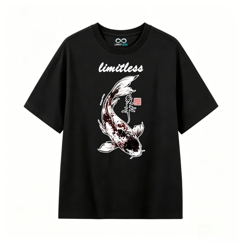 黑t正 Koi Fish Art T-Shirt