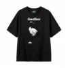 Red Crowned Crane Sumi-e Ink Wash Art T-Shirt