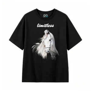 White Horse Head and Neck Artistic Illustration T-Shirt