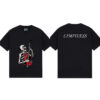 Men's Women's T-shirt Skeleton Playing Guitar Rock Punk Vintage Style Casual White Black