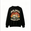 Oversized Back Print Crew Neck Sweatshirt