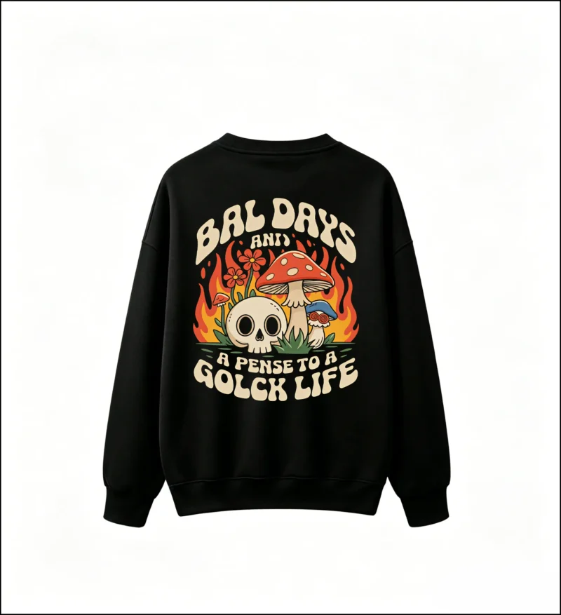 Oversized Back Print Crew Neck Sweatshirt