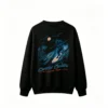 黑卫 Coastin' Cowgirl Surfer Girl Retro Vintage Moon Palm Trees Wavy Text Crew Neck Sweatshirt