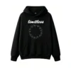 Solid Black Noise Ring Aesthetic Hoodie