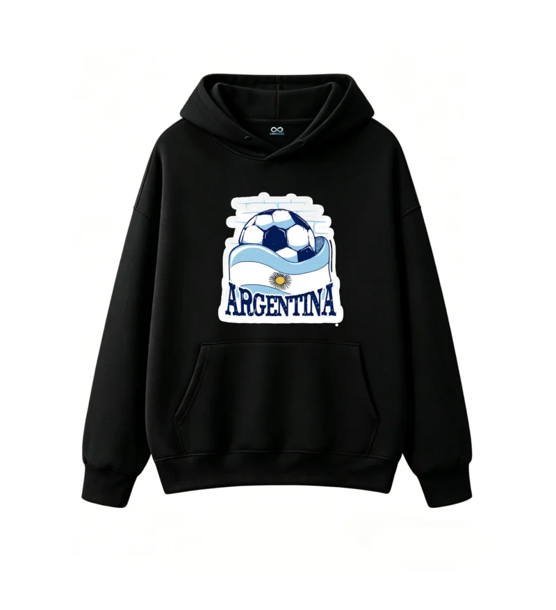 黑卫正 Hoodie with Argentina football print