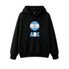 Men's Women's Streetwear Sweatshirt with ARG Lettering, Light Blue and White Striped Design, Soft Cotton Blend, Cozy Pullover for Football Fans, World Cup Gift