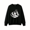 Gothic Rugged Horse Head & Neck Art - Dark Skeletal Mane Design - Unisex Oversized Crewneck Sweatshirt
