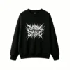 Black Metal Aggressive Logo Graphic Hoodie