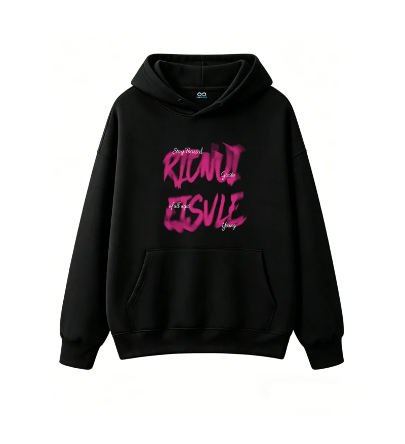 Hei Wei Zheng RIVAL EISULE Stay Focused Abstract Graphic Hoodie for Men Women