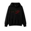 Abstract Red Neon Lines Art Graphic Hoodie