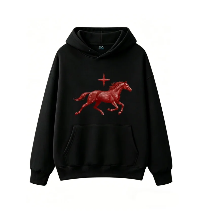 黑卫正 Cozy Unisex Hoodie Sweatshirt Premium Cotton Blend Pullover with Front Pocket