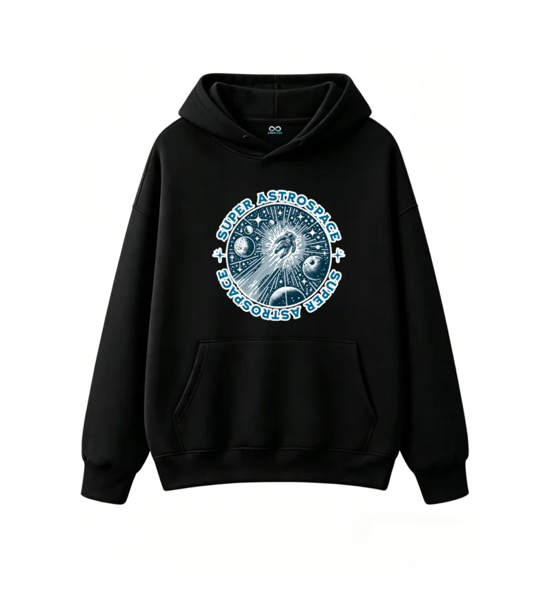 黑卫正 Unisex Oversized Hoodie Streetwear Pullover Sweatshirt with Kangaroo Pocket