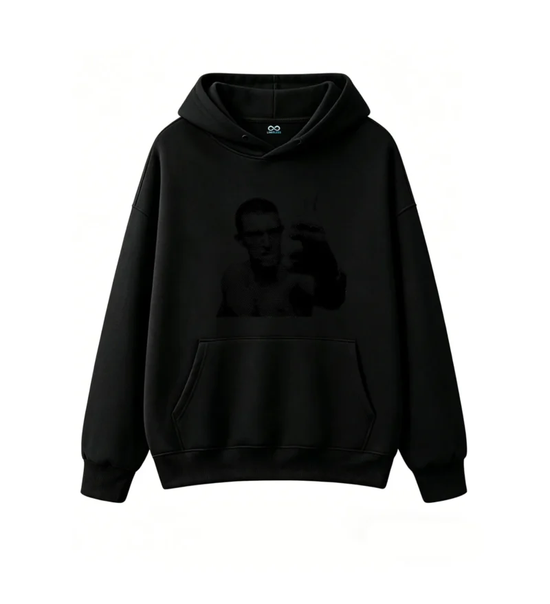 黑卫正 Moody Abstract Dot Matrix Art Hoodie