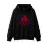 Stylized Red Horse with Blue Stars Abstract Art Hoodie