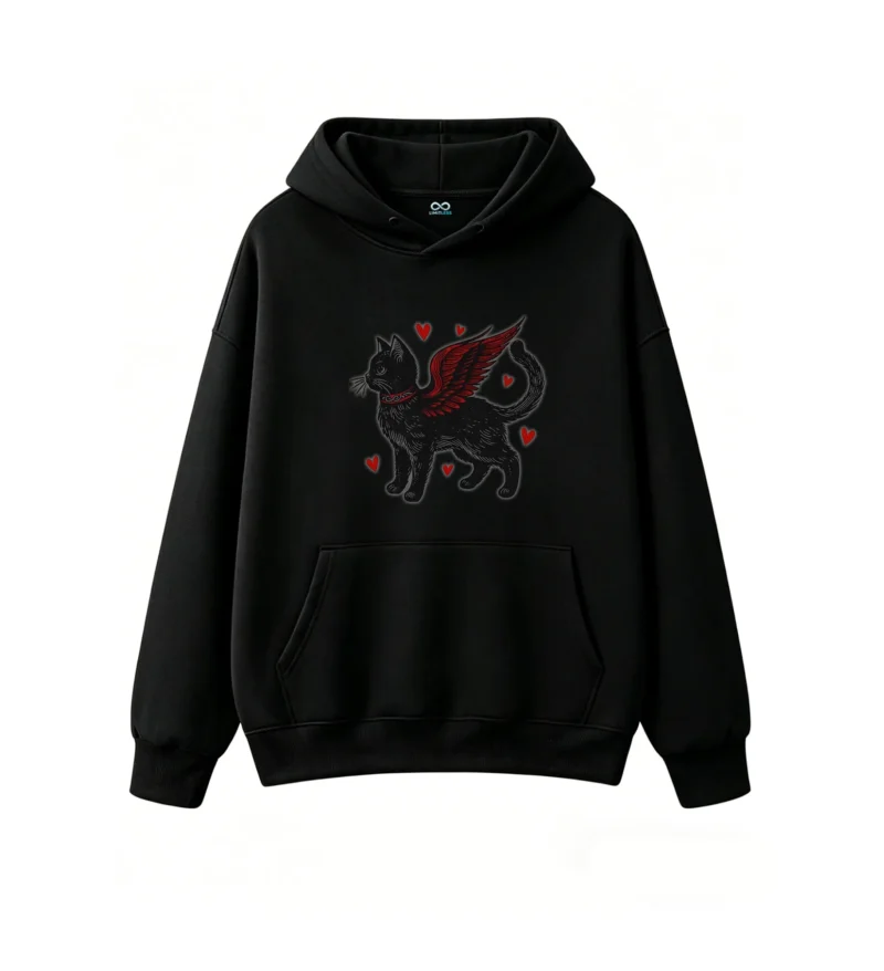 黑卫正 Gothic Angel Cat Hoodie