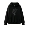 黑卫正 Stylized Monochromatic Butterfly Sketch Wireframe Aesthetic Hoodie