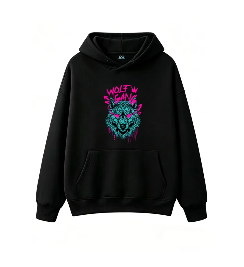 黑卫正 WOLF GANG Edgy Streetwear Graphic Hoodie