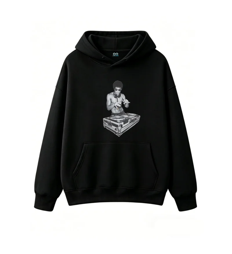 黑卫正 Stylish Black and White DJ Performance Hoodie