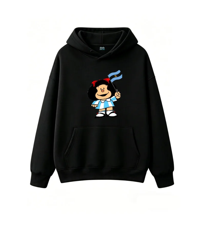 黑卫正 Blue and White Striped Jersey Design with Red Bow, Black Shorts and Flag Print, Soft Cotton Blend Pullover Sweatshirt for Kids, Perfect Gift for Soccer Fans on World Cup, Independence Day, or Family Celebrations